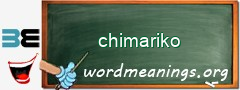 WordMeaning blackboard for chimariko